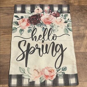 Floral 'Hello Spring' Decorative garden flag